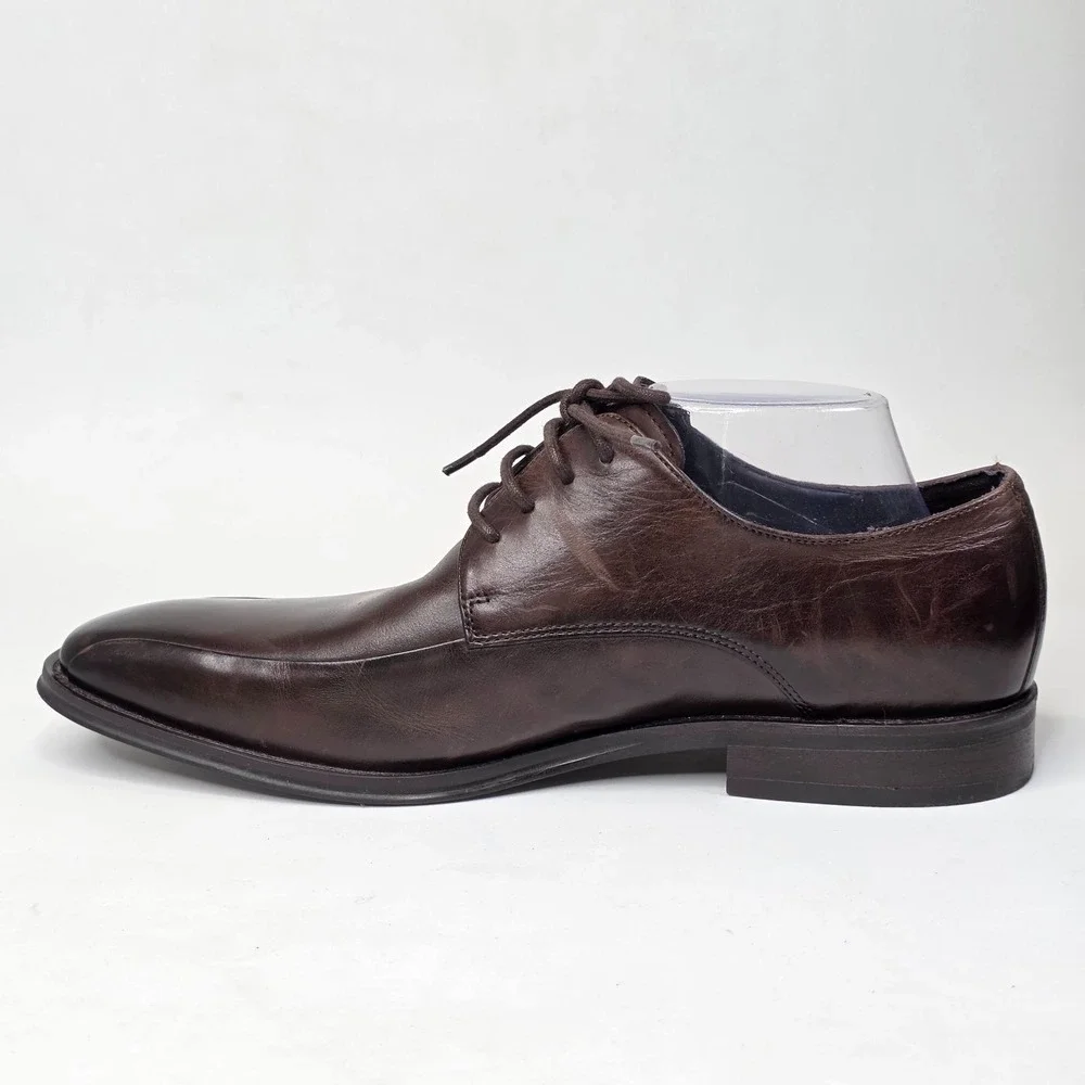 Kenneth Cole Reaction Dress Oxford Shoes Men's Size 9 Dark Brown Leather Classic